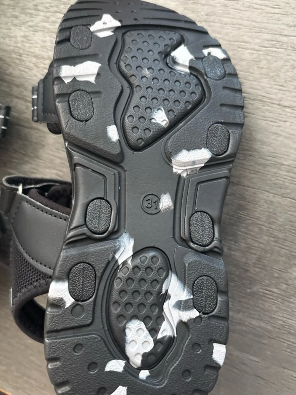 Kids Black Camouflage Sport Sandals -